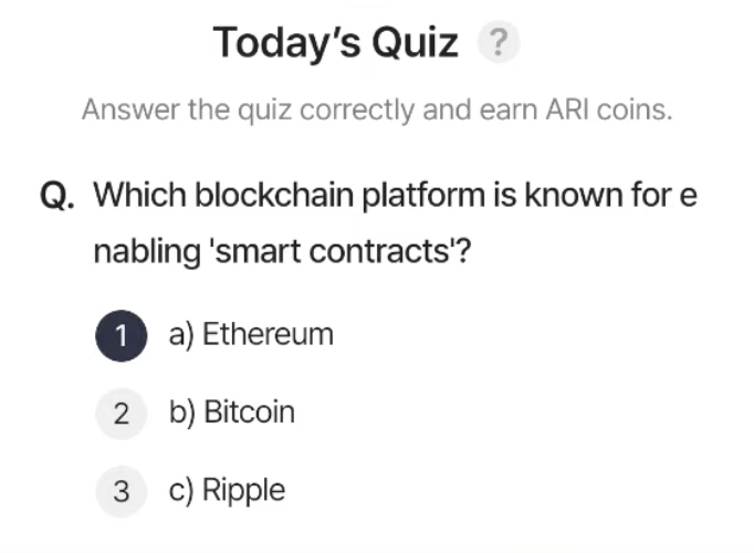 ARI Wallet Daily Quiz Answer 4 April 2025 (AriChain)